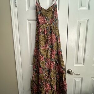 Tropical Print Maxi Dress